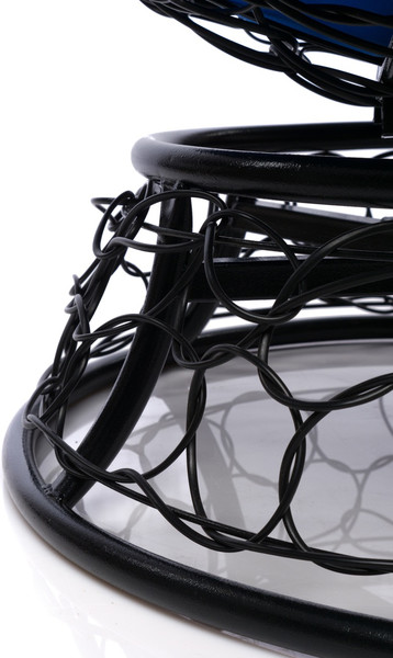 Изображение товара Кресло садовое M-Group Папасан пружинка мини / 12090410 (черный ротанг/синяя подушка)