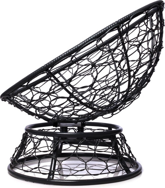 Изображение товара Кресло садовое M-Group Папасан пружинка мини / 12090410 (черный ротанг/синяя подушка)