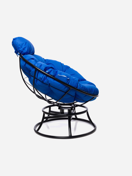 Изображение товара Кресло садовое M-Group Папасан пружинка мини / 12080410 (черный/синяя подушка)