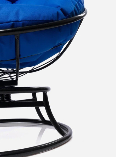 Изображение товара Кресло садовое M-Group Папасан пружинка мини / 12080410 (черный/синяя подушка)