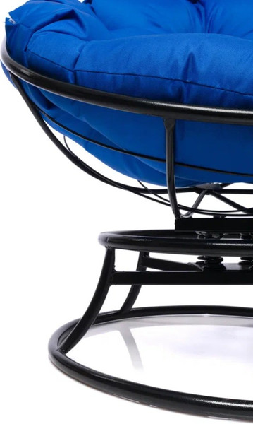 Изображение товара Кресло садовое M-Group Папасан пружинка мини / 12080410 (черный/синяя подушка)