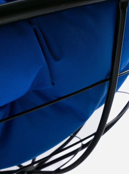 Изображение товара Кресло садовое M-Group Папасан пружинка мини / 12080410 (черный/синяя подушка)