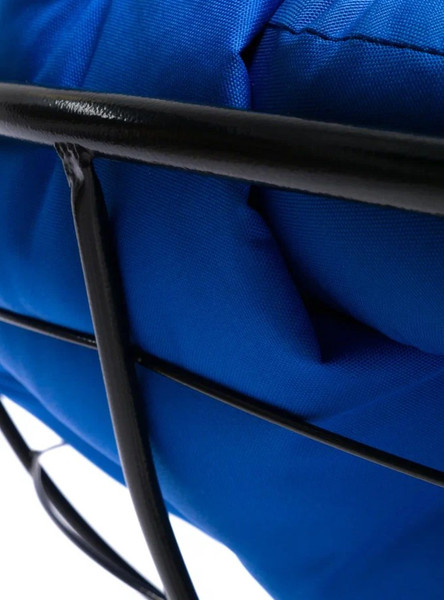 Изображение товара Кресло садовое M-Group Папасан пружинка мини / 12080410 (черный/синяя подушка)