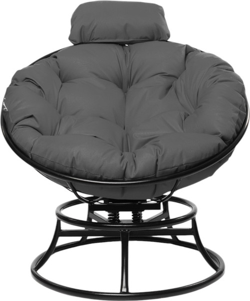 Изображение товара Кресло садовое M-Group Папасан пружинка мини / 12080409 (черный/серая подушка)