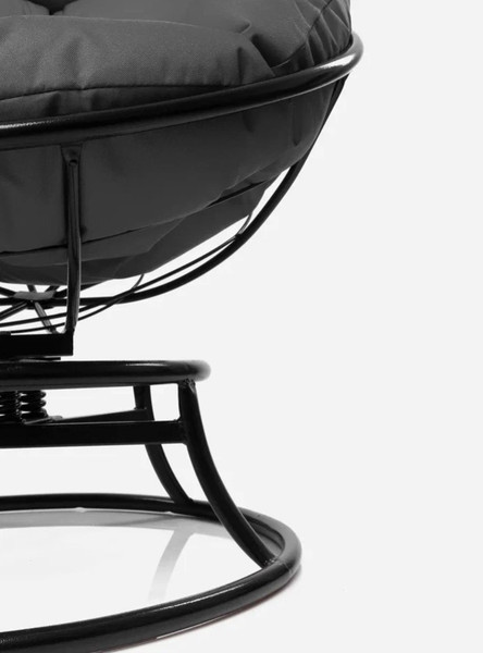 Изображение товара Кресло садовое M-Group Папасан пружинка мини / 12080409 (черный/серая подушка)