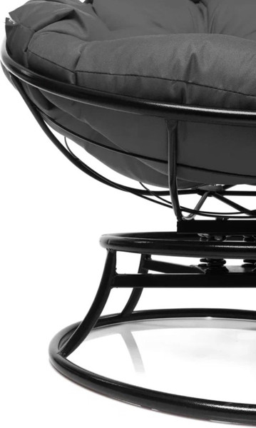 Изображение товара Кресло садовое M-Group Папасан пружинка мини / 12080409 (черный/серая подушка)