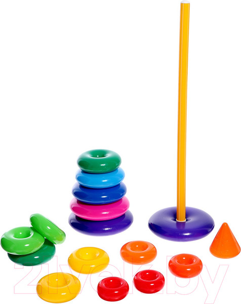Изображение товара Развивающий игровой набор Соломон Пирамидка 15 колец с конусом / 9780520