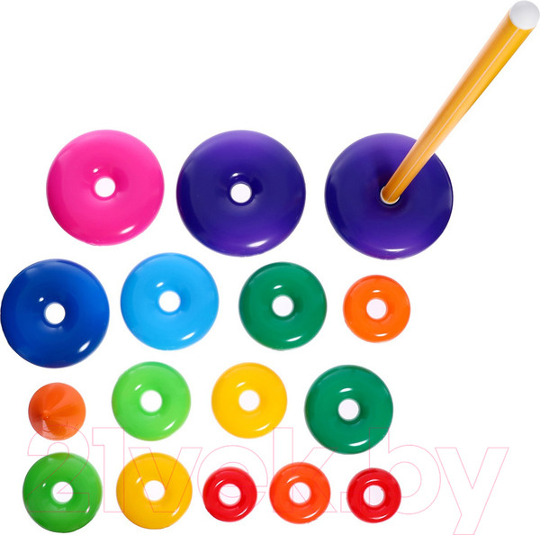 Изображение товара Развивающий игровой набор Соломон Пирамидка 15 колец с конусом / 9780520