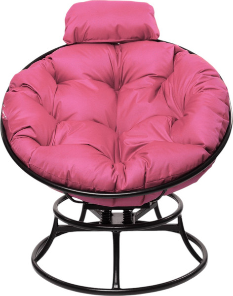 Изображение товара Кресло садовое M-Group Папасан пружинка мини / 12080408 (черный/розовая подушка)