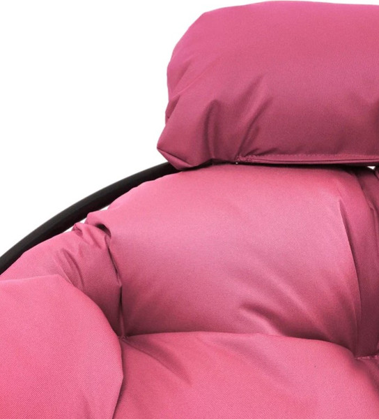 Изображение товара Кресло садовое M-Group Папасан пружинка мини / 12080408 (черный/розовая подушка)