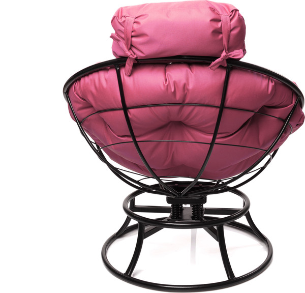 Изображение товара Кресло садовое M-Group Папасан пружинка мини / 12080408 (черный/розовая подушка)