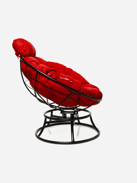Изображение товара Кресло садовое M-Group Папасан пружинка мини / 12080406 (черный/красная подушка)