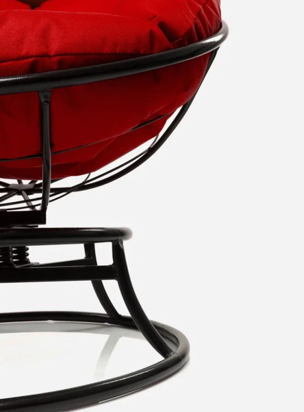 Изображение товара Кресло садовое M-Group Папасан пружинка мини / 12080406 (черный/красная подушка)