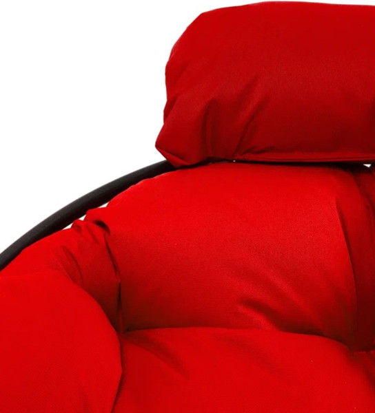 Изображение товара Кресло садовое M-Group Папасан пружинка мини / 12080406 (черный/красная подушка)