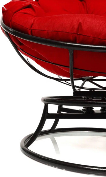 Изображение товара Кресло садовое M-Group Папасан пружинка мини / 12080406 (черный/красная подушка)