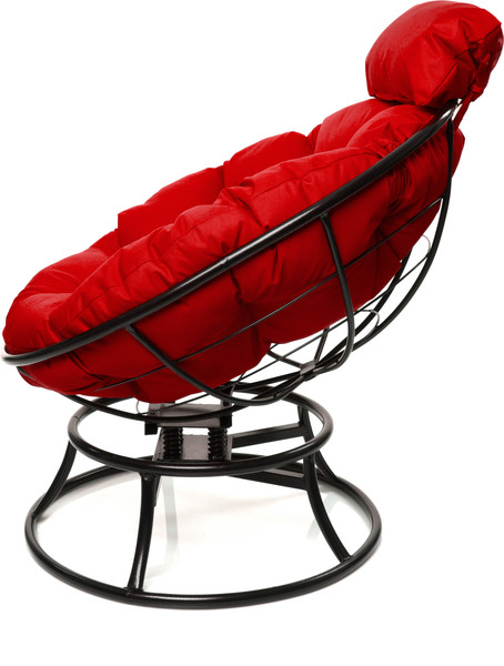 Изображение товара Кресло садовое M-Group Папасан пружинка мини / 12080406 (черный/красная подушка)