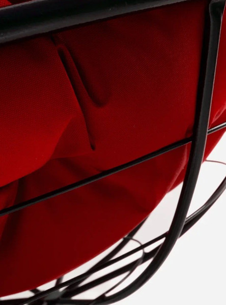 Изображение товара Кресло садовое M-Group Папасан пружинка мини / 12080406 (черный/красная подушка)