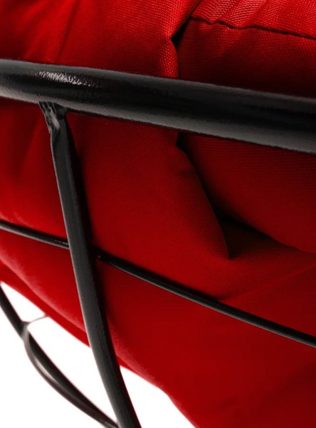 Изображение товара Кресло садовое M-Group Папасан пружинка мини / 12080406 (черный/красная подушка)