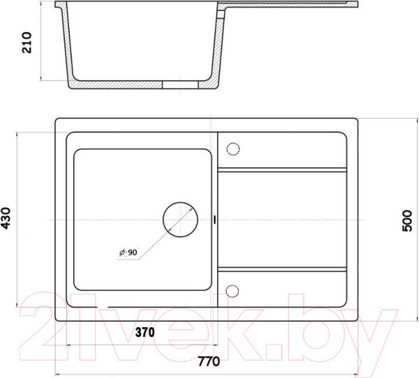 Изображение товара Мойка кухонная Wisent 780-28W (с сифоном GER013)