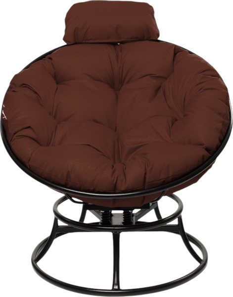 Изображение товара Кресло садовое M-Group Папасан пружинка мини / 12080405 (черный/коричневая подушка)