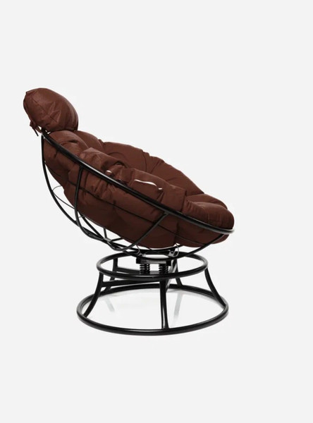 Изображение товара Кресло садовое M-Group Папасан пружинка мини / 12080405 (черный/коричневая подушка)