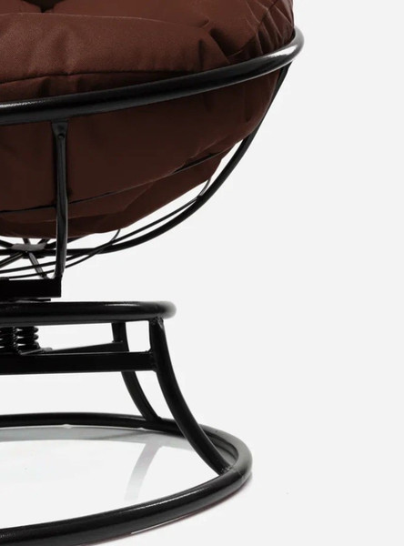 Изображение товара Кресло садовое M-Group Папасан пружинка мини / 12080405 (черный/коричневая подушка)