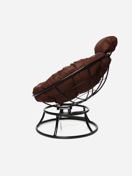 Изображение товара Кресло садовое M-Group Папасан пружинка мини / 12080405 (черный/коричневая подушка)