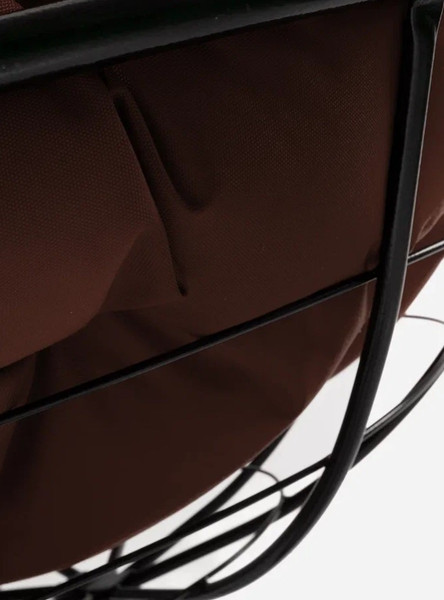 Изображение товара Кресло садовое M-Group Папасан пружинка мини / 12080405 (черный/коричневая подушка)