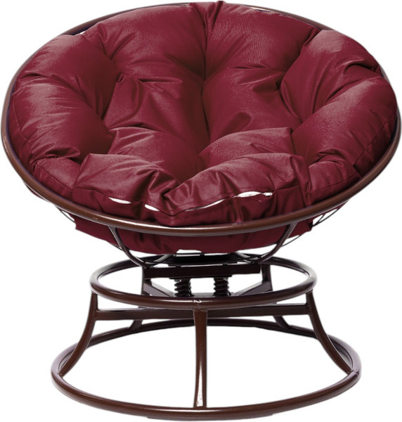 Изображение товара Кресло садовое M-Group Папасан пружинка мини / 12080202 (коричневый/бордовая подушка)