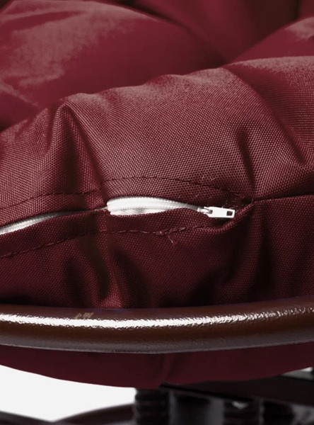 Изображение товара Кресло садовое M-Group Папасан пружинка мини / 12080202 (коричневый/бордовая подушка)