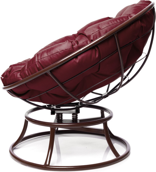 Изображение товара Кресло садовое M-Group Папасан пружинка мини / 12080202 (коричневый/бордовая подушка)