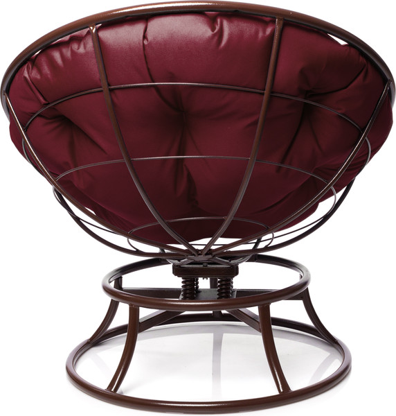 Изображение товара Кресло садовое M-Group Папасан пружинка мини / 12080202 (коричневый/бордовая подушка)