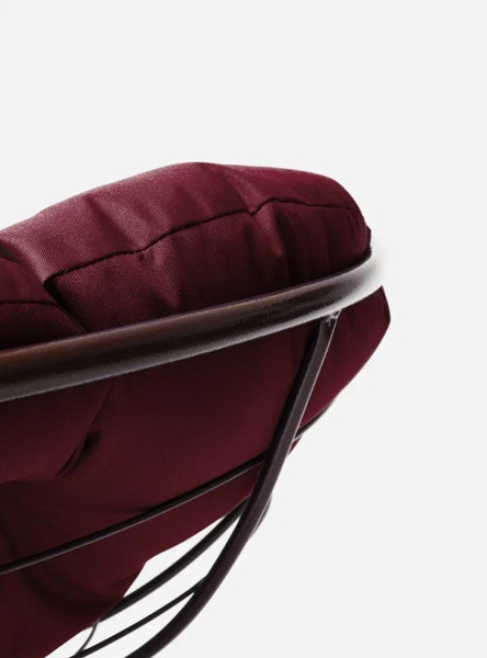 Изображение товара Кресло садовое M-Group Папасан пружинка мини / 12080202 (коричневый/бордовая подушка)