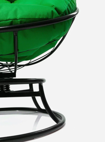 Изображение товара Кресло садовое M-Group Папасан пружинка мини / 12080404 (черный/зеленая подушка)