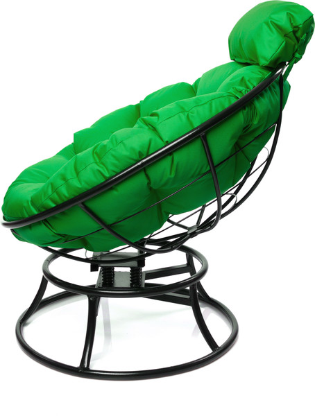 Изображение товара Кресло садовое M-Group Папасан пружинка мини / 12080404 (черный/зеленая подушка)