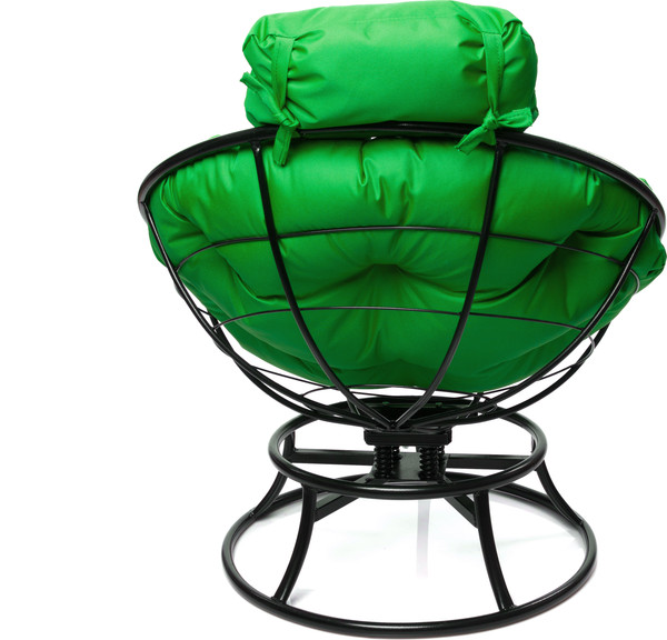 Изображение товара Кресло садовое M-Group Папасан пружинка мини / 12080404 (черный/зеленая подушка)