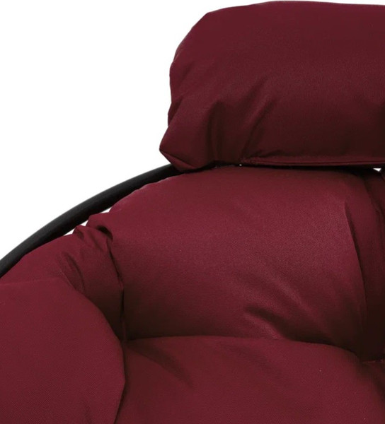 Изображение товара Кресло садовое M-Group Папасан пружинка мини / 12080402 (черный/бордовая подушка)
