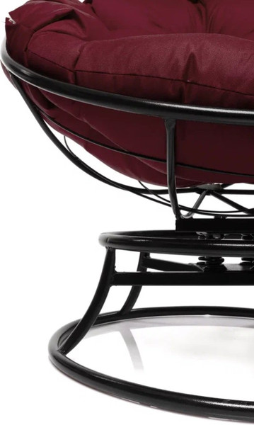 Изображение товара Кресло садовое M-Group Папасан пружинка мини / 12080402 (черный/бордовая подушка)