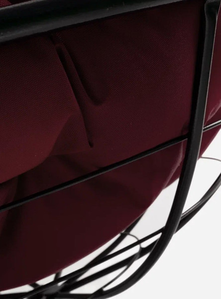 Изображение товара Кресло садовое M-Group Папасан пружинка мини / 12080402 (черный/бордовая подушка)