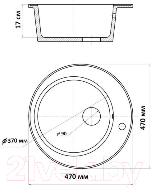 Изображение товара Мойка кухонная Wisent 480-30WR (с сифоном GER013)