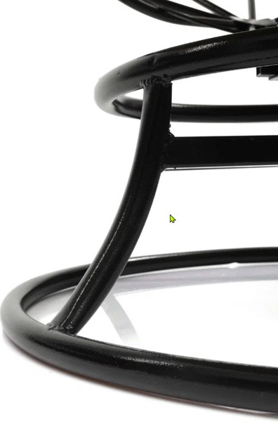 Изображение товара Кресло садовое M-Group Папасан пружинка мини / 12080401 (черный/бежевая подушка)