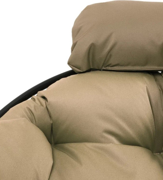 Изображение товара Кресло садовое M-Group Папасан пружинка мини / 12080401 (черный/бежевая подушка)