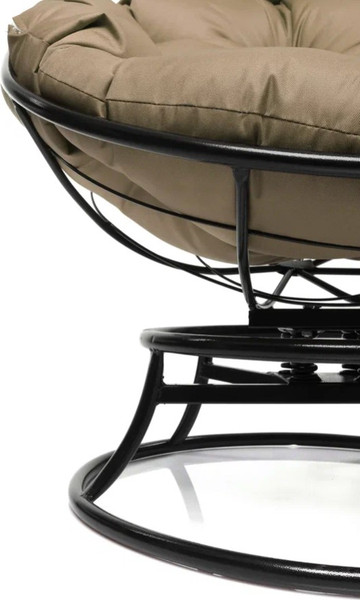 Изображение товара Кресло садовое M-Group Папасан пружинка мини / 12080401 (черный/бежевая подушка)