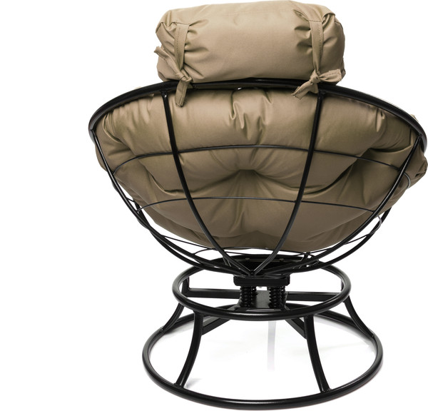 Изображение товара Кресло садовое M-Group Папасан пружинка мини / 12080401 (черный/бежевая подушка)