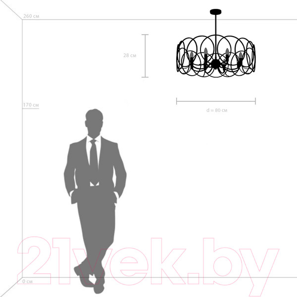 Изображение товара Люстра Lightstar Regolo 713083 (MD21051-8A)