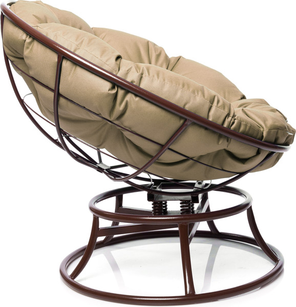 Изображение товара Кресло садовое M-Group Папасан пружинка мини / 12080201 (коричневый/бежевая подушка)