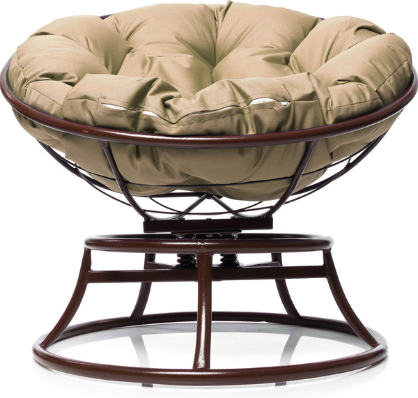 Изображение товара Кресло садовое M-Group Папасан пружинка мини / 12080201 (коричневый/бежевая подушка)