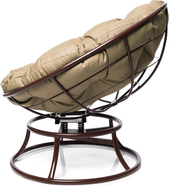 Изображение товара Кресло садовое M-Group Папасан пружинка мини / 12080201 (коричневый/бежевая подушка)