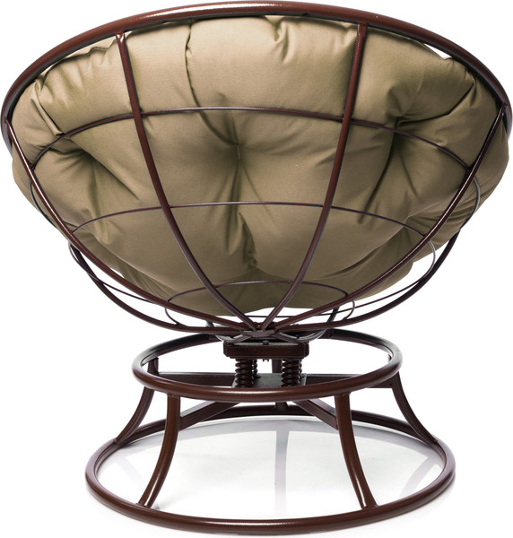 Изображение товара Кресло садовое M-Group Папасан пружинка мини / 12080201 (коричневый/бежевая подушка)