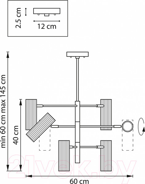 Изображение товара Люстра/потолочный светильник Lightstar Roma 718267 (MD2166-6A)